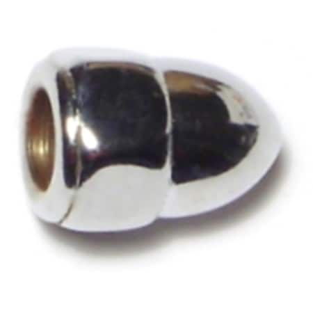 Midwest Fastener High Crown Cap Nut, 1/4"-28, Steel, Chrome Plated, 10 PK 74328